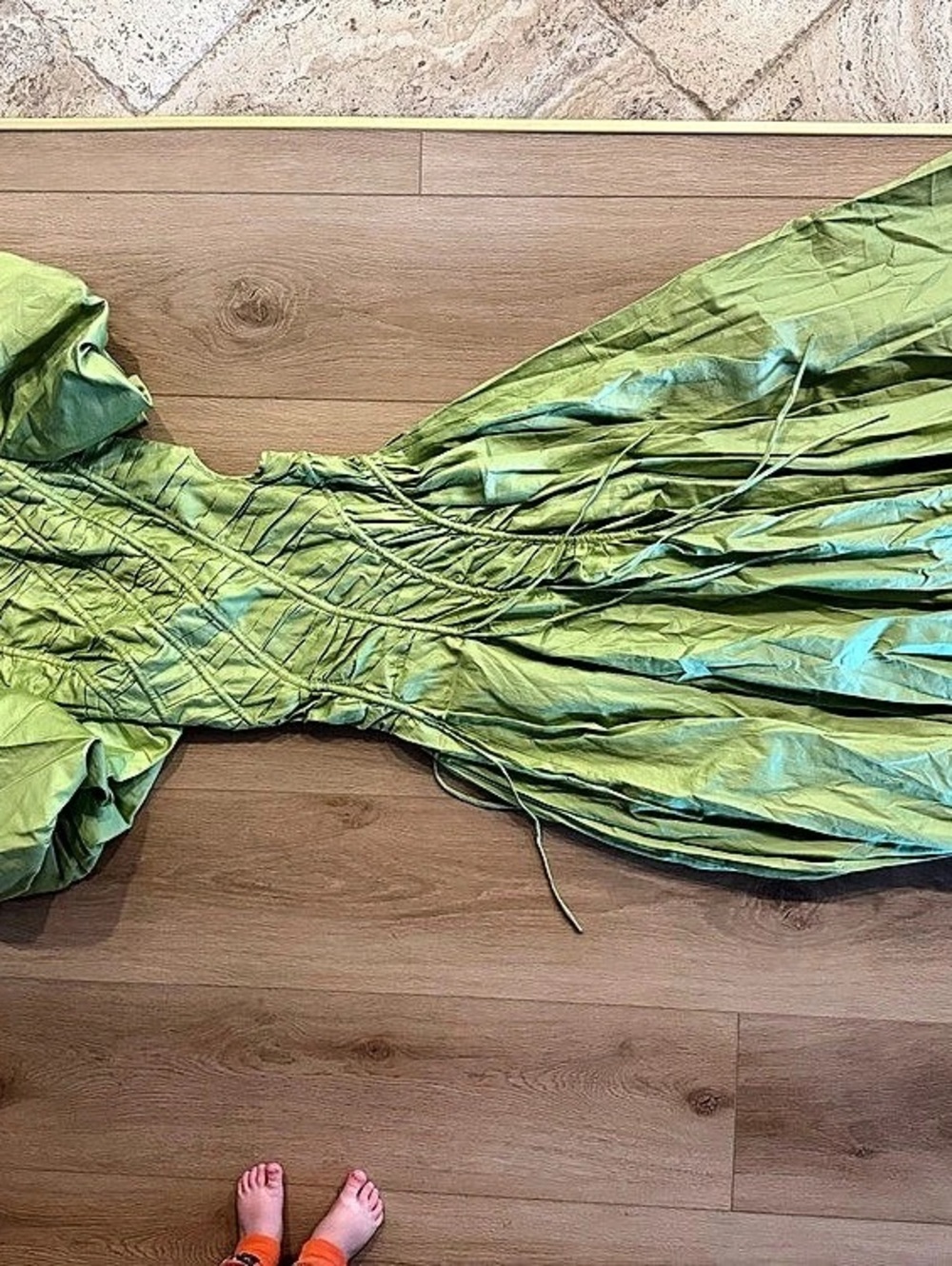 Aje. Angeli Midi Dress. Asymmetrical Green & Blue Size 8